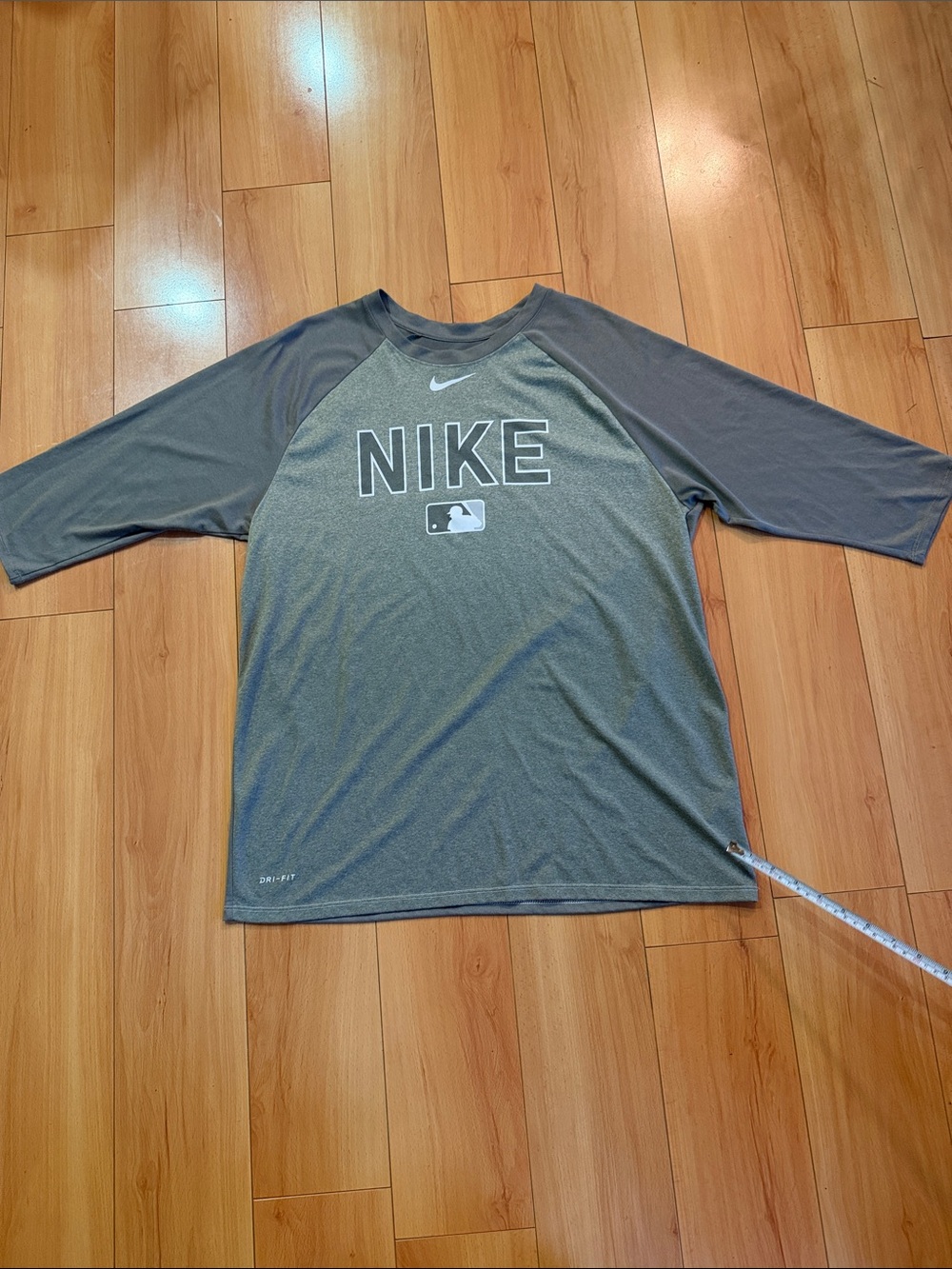 Nike Grey Two-Tone Raglan Dry-Fit MLB Tee